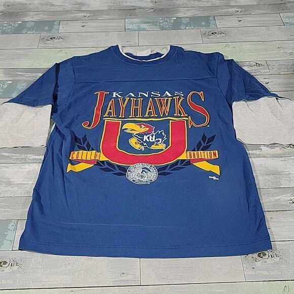 Vintage Chalk Line KU Kansas Jayhawks Shirt sz Large - Picture 1 of 10